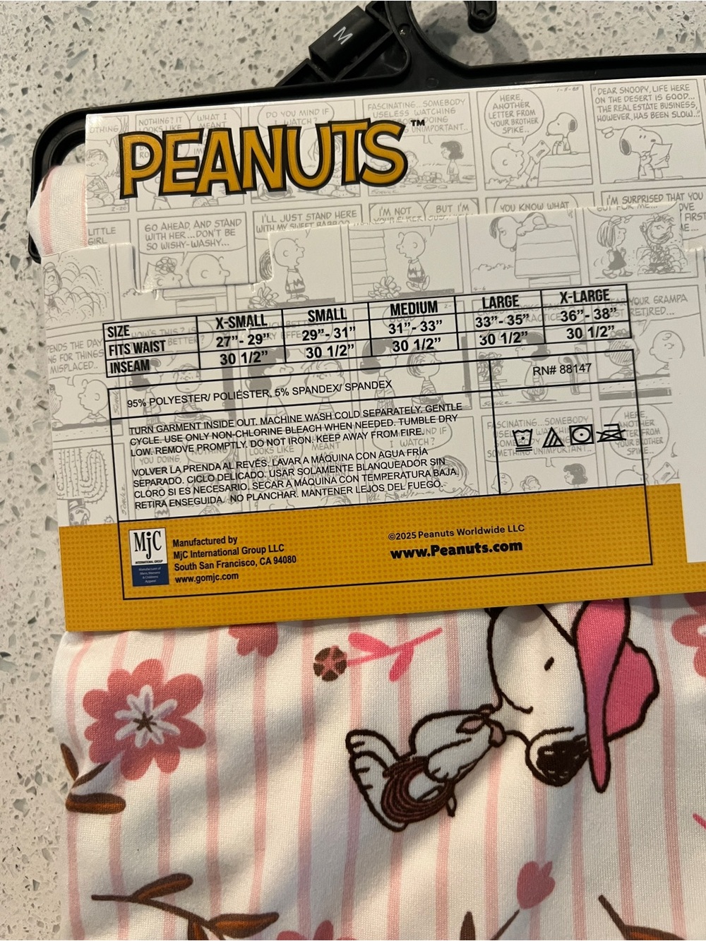 Peanuts Pink Snoopy Floral Sleep Pants Medium - Picture 2 of 2